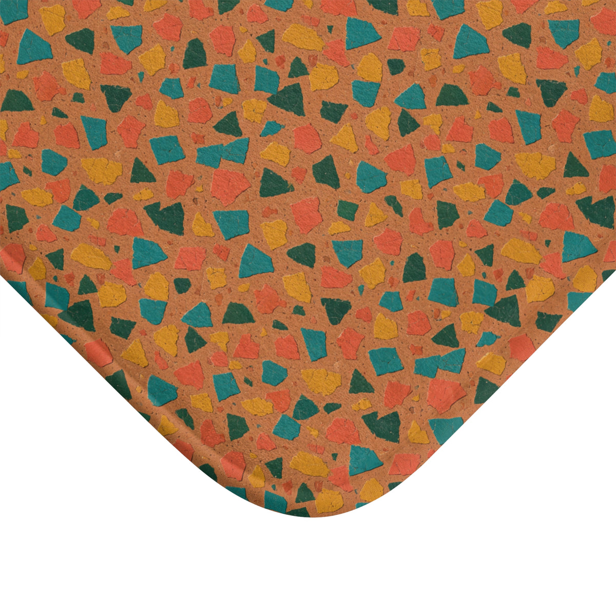 Shattered Tile Shards Bath Mat – Abstract Chip Pattern Pattern