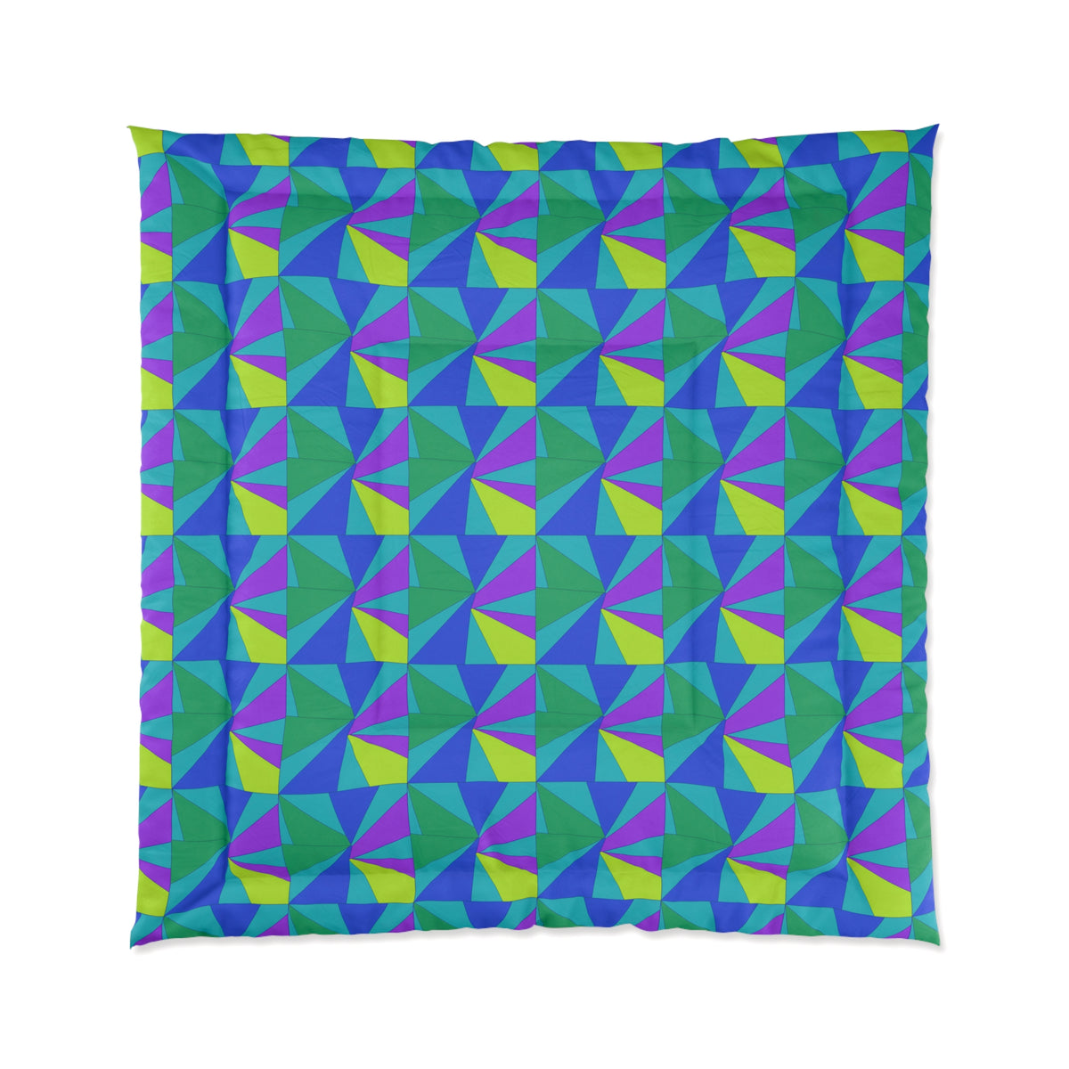 Cubist Sunburst Blocks Comforter – Peacock Jewel