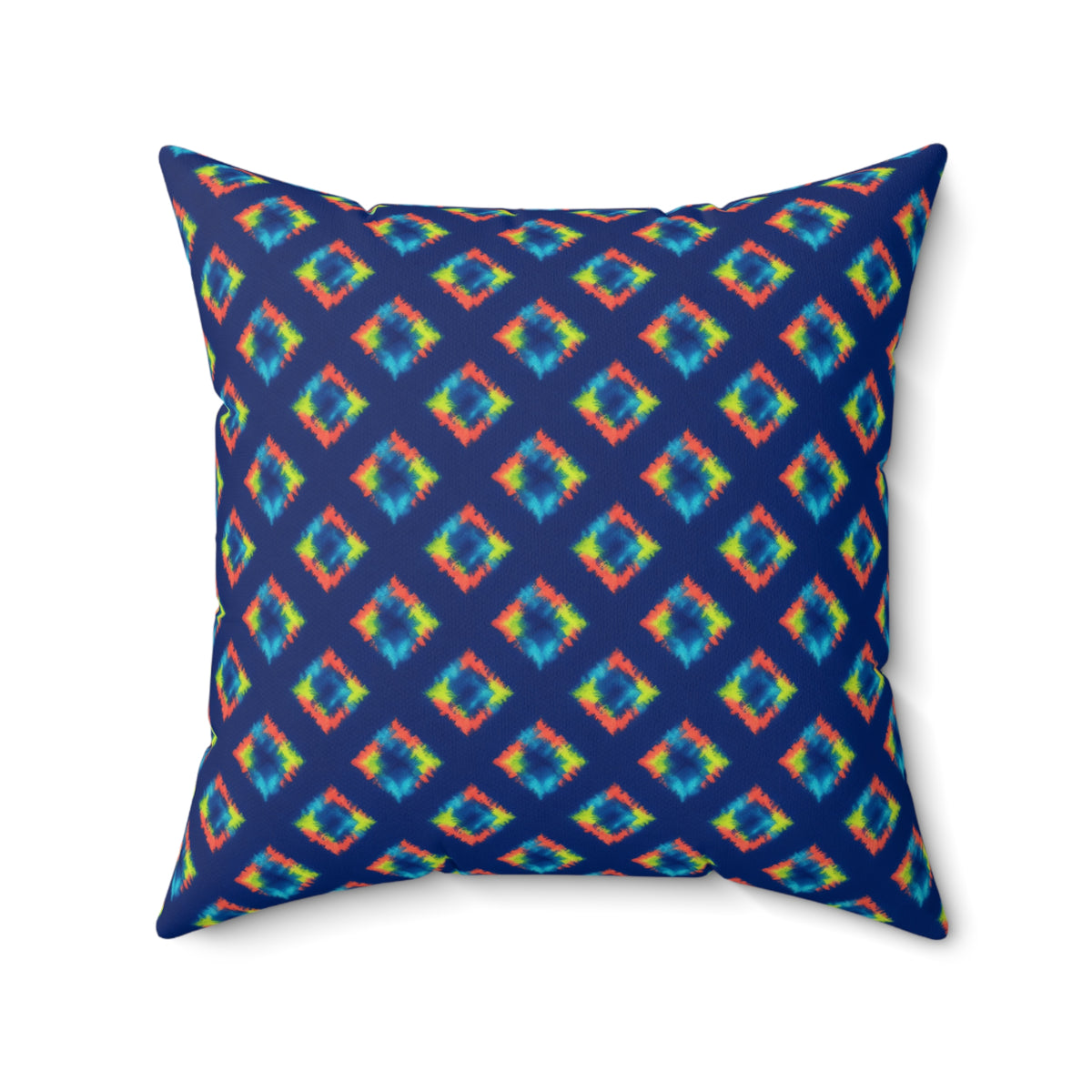 Itajime Neon Grid Faux Suede Cushion – Shibori Dye Pattern