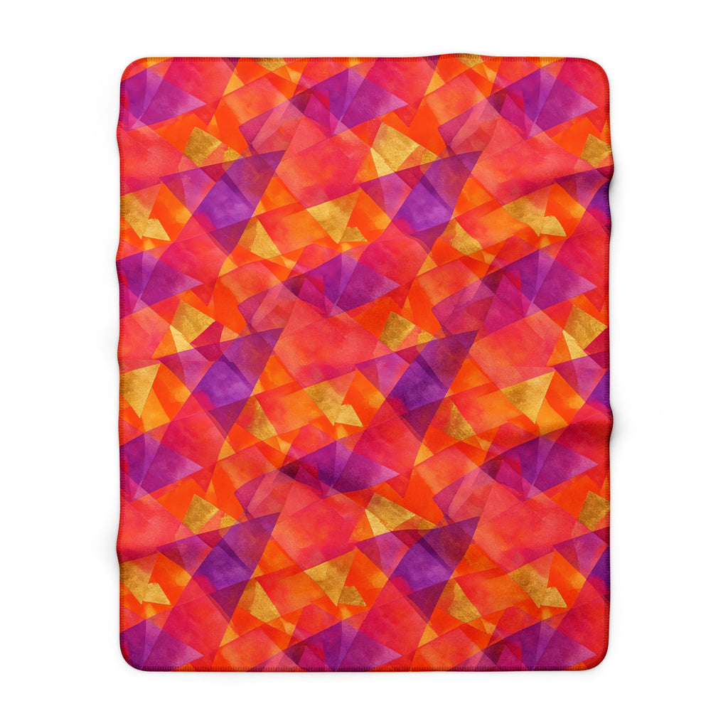 Layered Wash Shards Sherpa Fleece Blanket – Wet-In-Wet Abstract Pattern