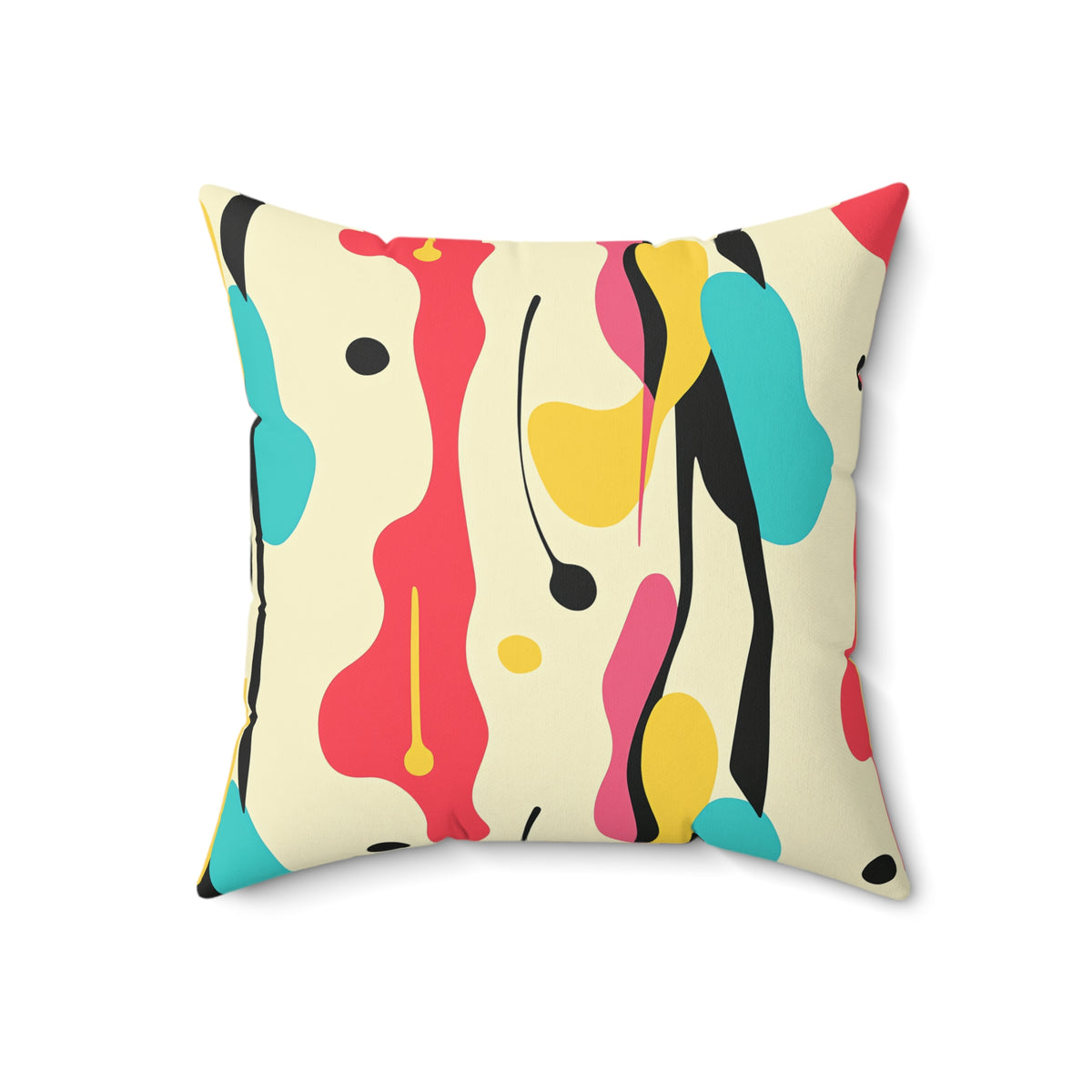Cut-Out Blobs Faux Suede Cushion – Mid-Century Cut-Out Pattern
