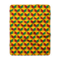 Giant Faceted Cubes II Sherpa Fleece Blanket – Isometric Op-Art Pattern