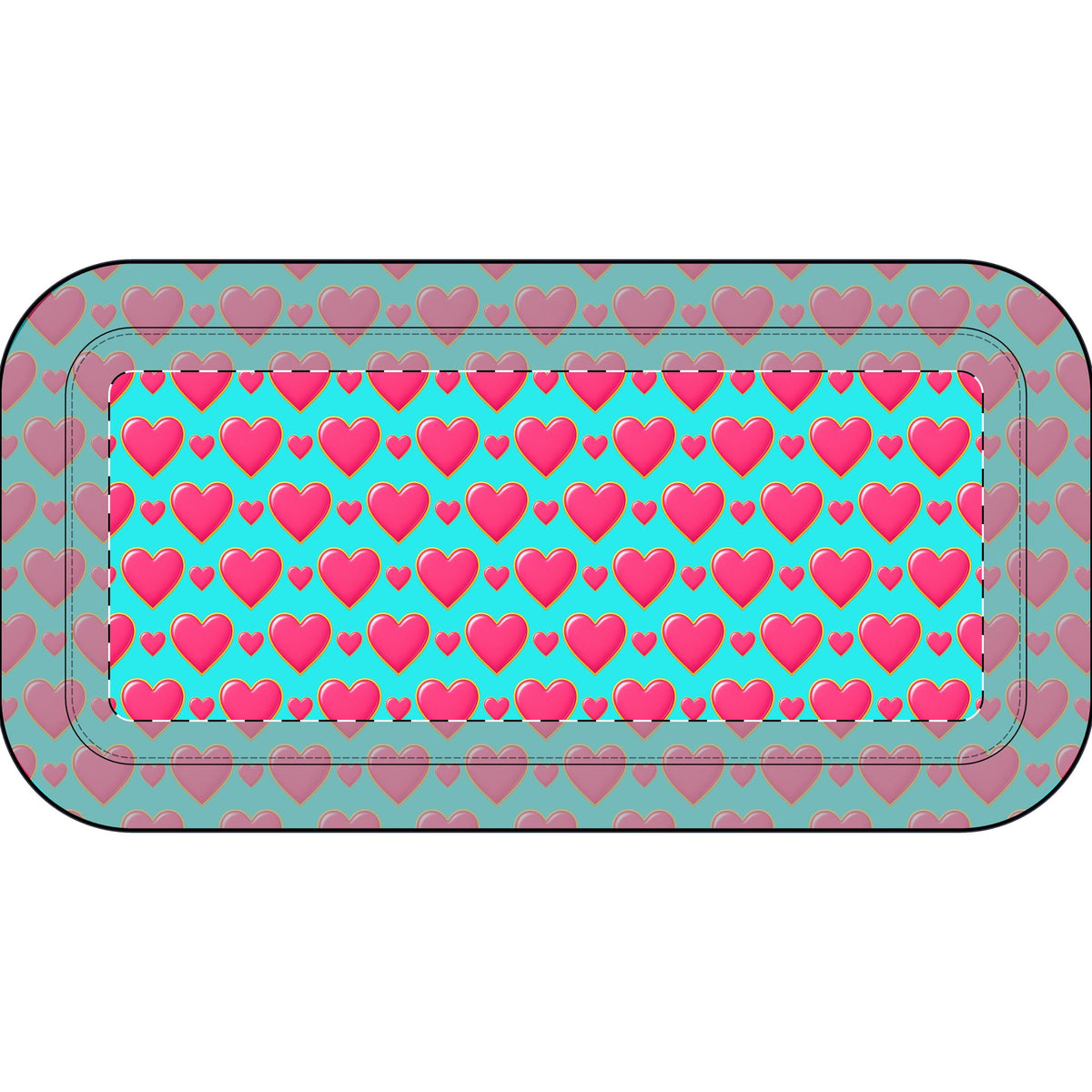 Heart Bubble Grid Pencil Case – Pop Hearts Pattern