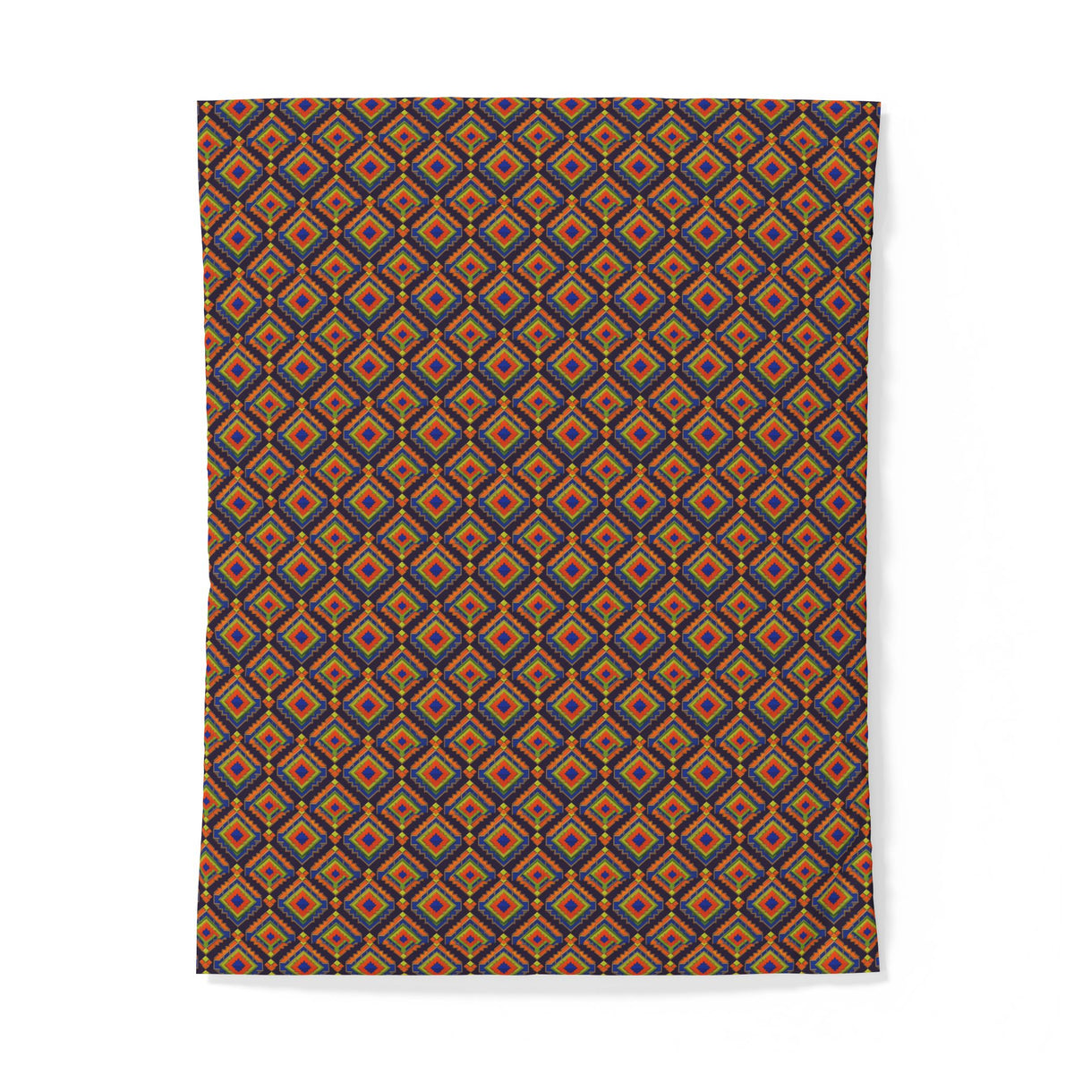 Stepped Diamond Ikat Cotton Duvet Cover – Art Deco Geometric Pattern