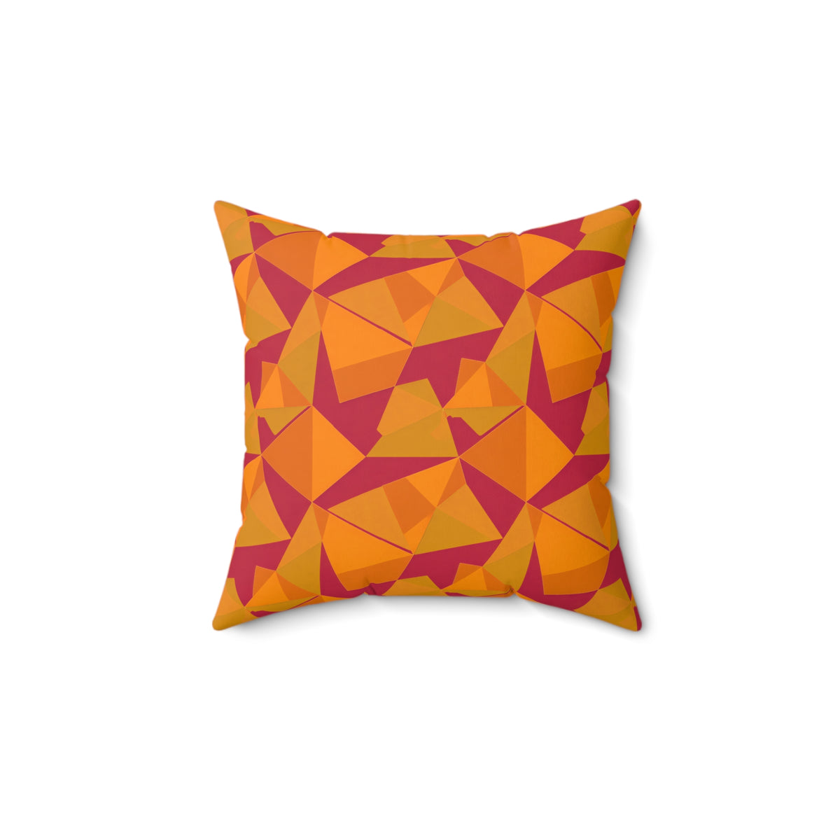 Faceted Gold Panels Faux Suede Cushion – Cranberry Spice