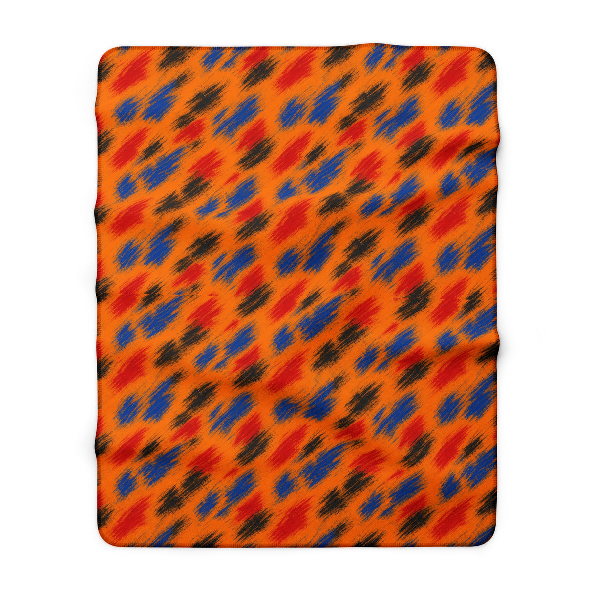 Dry-Brush Drags Sherpa Fleece Blanket – Expressionist Brushstroke Abstract Pattern