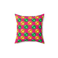 Half-Drop Gem Grid Faux Suede Cushion – Faceted Gem Geometric Pattern