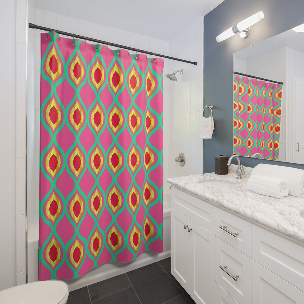 Grand Gold Ogee Lattice II Shower Curtain – Candy Christmas