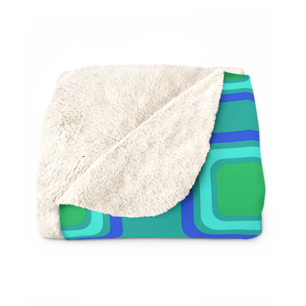 Big Ripple Squares Sherpa Fleece Blanket – Ocean Jewel