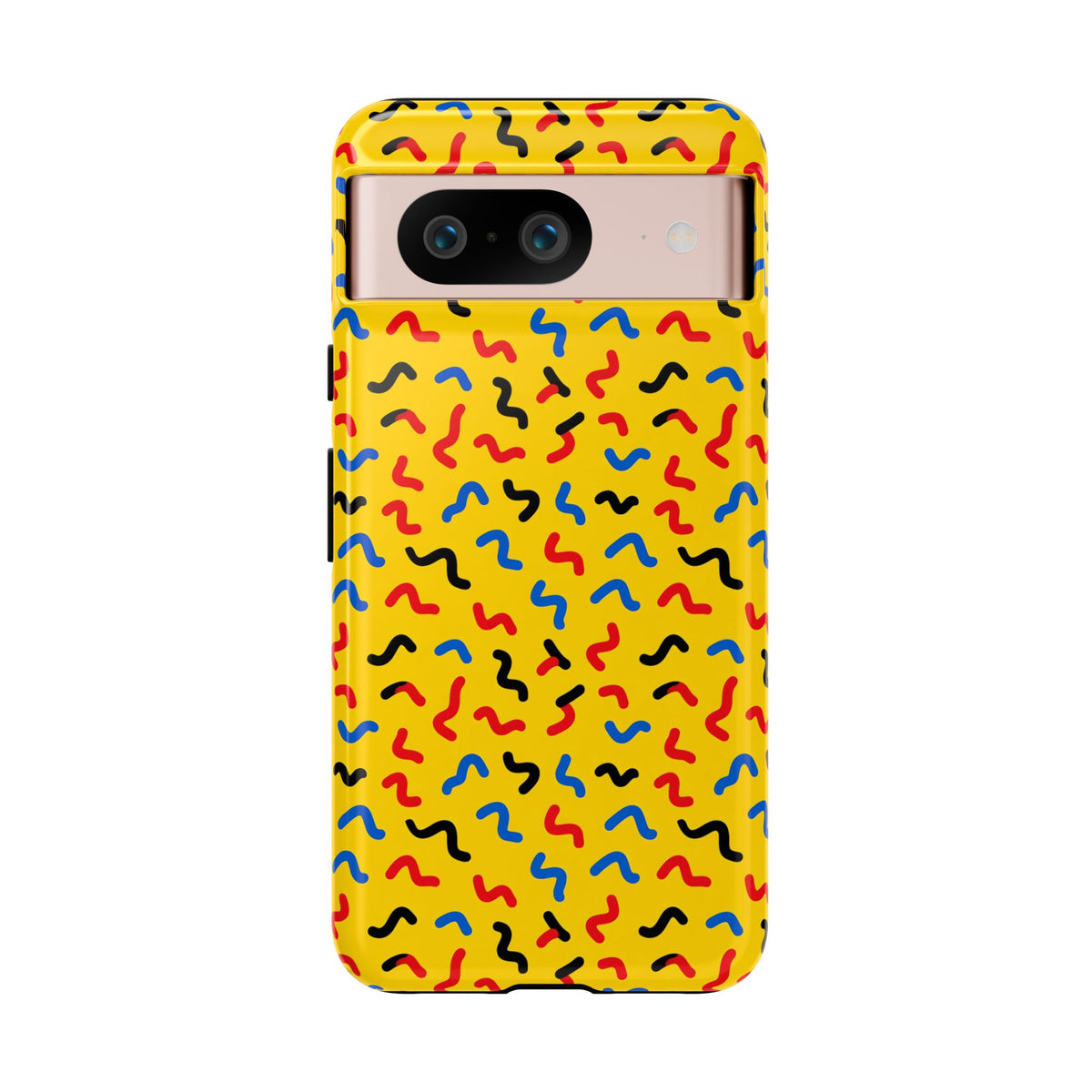 Squiggle Strokes Yellow Tough Phone Case – Bold Primary Abstract Pattern