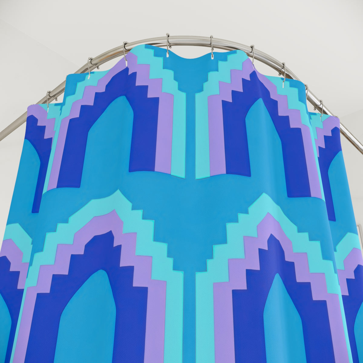 Grand Stepped Arches Shower Curtain – Ice Jewel