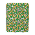 Broad Melting Gold Ribbons Sherpa Fleece Blanket – Liquid Chrome Pattern