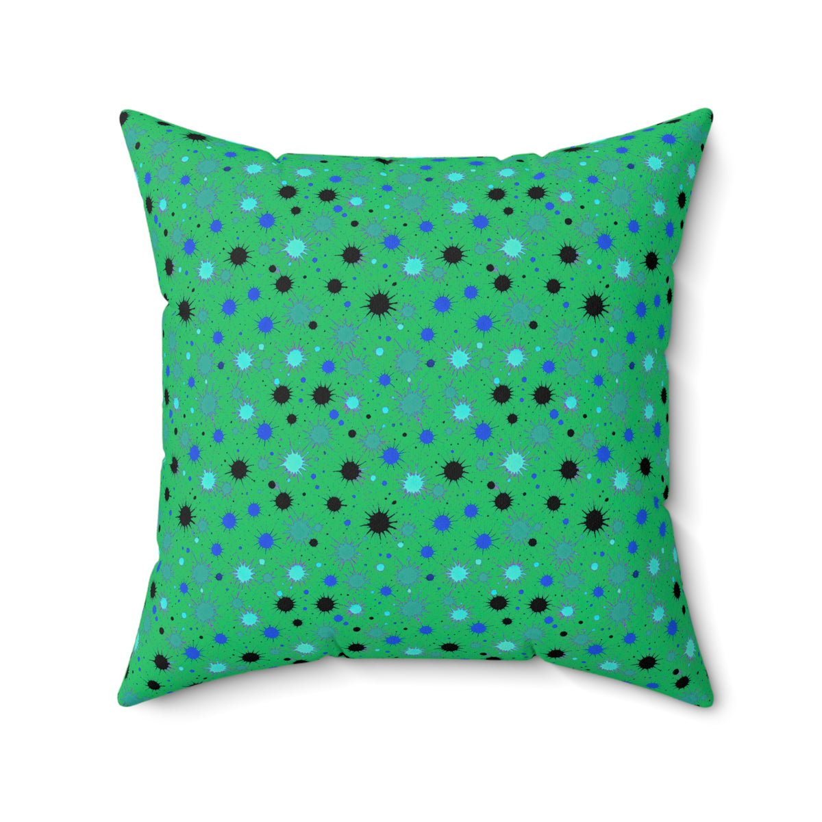 Splat Storm Faux Suede Cushion – Ocean Jewel