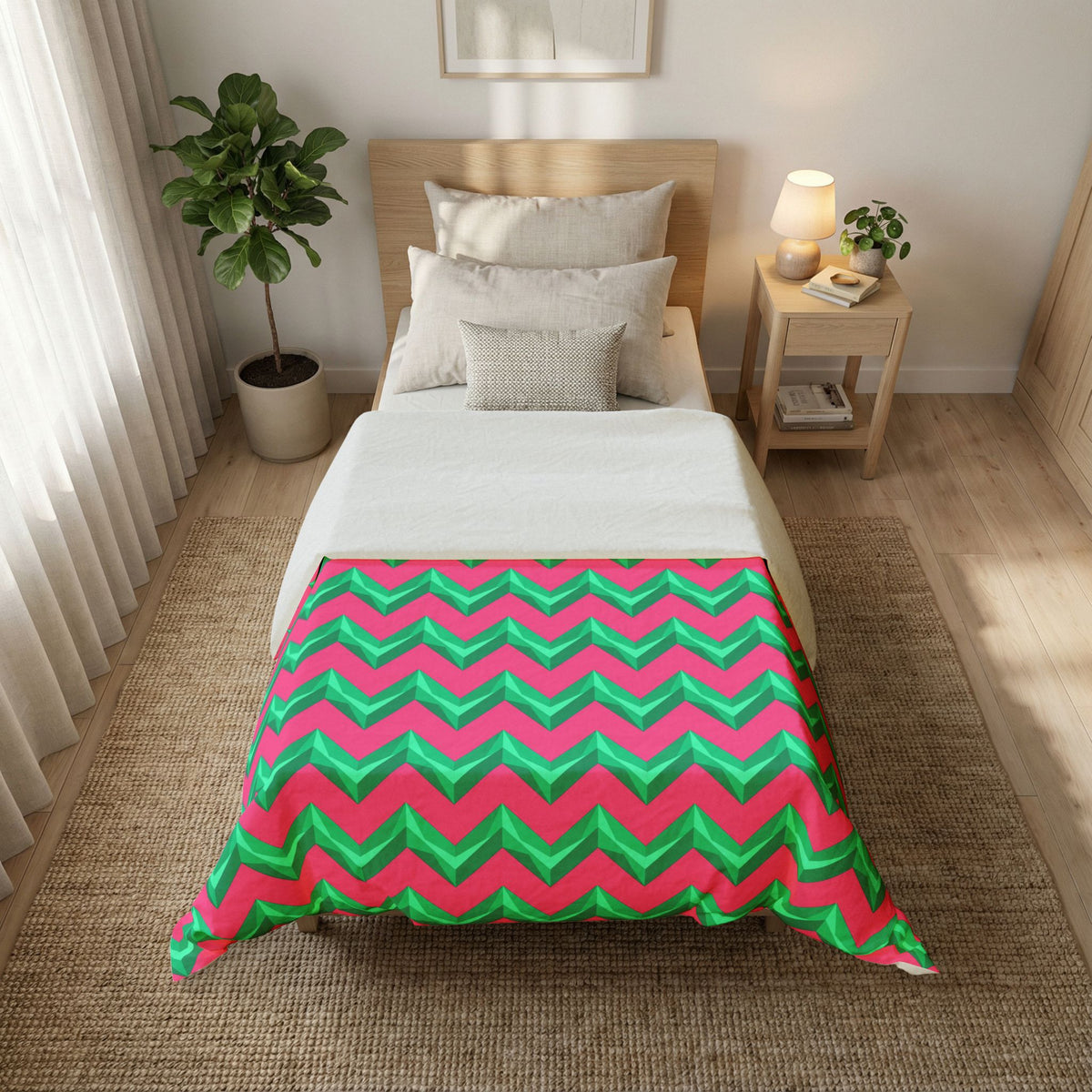 Broad Cut-Gem Chevrons Cotton Duvet Cover – Candy Christmas