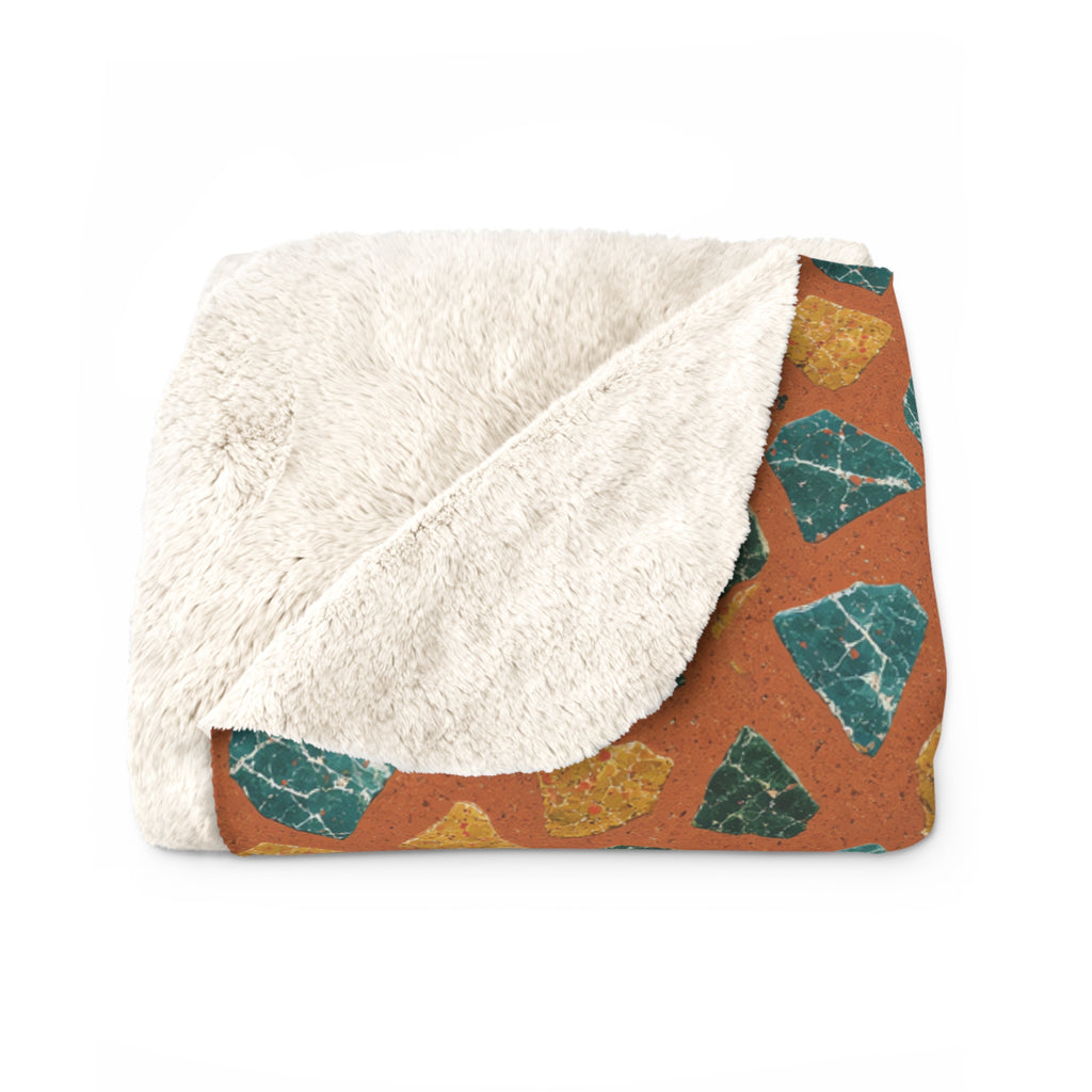 Marble Fragment Toss Sherpa Fleece Blanket – Terrazzo Pattern