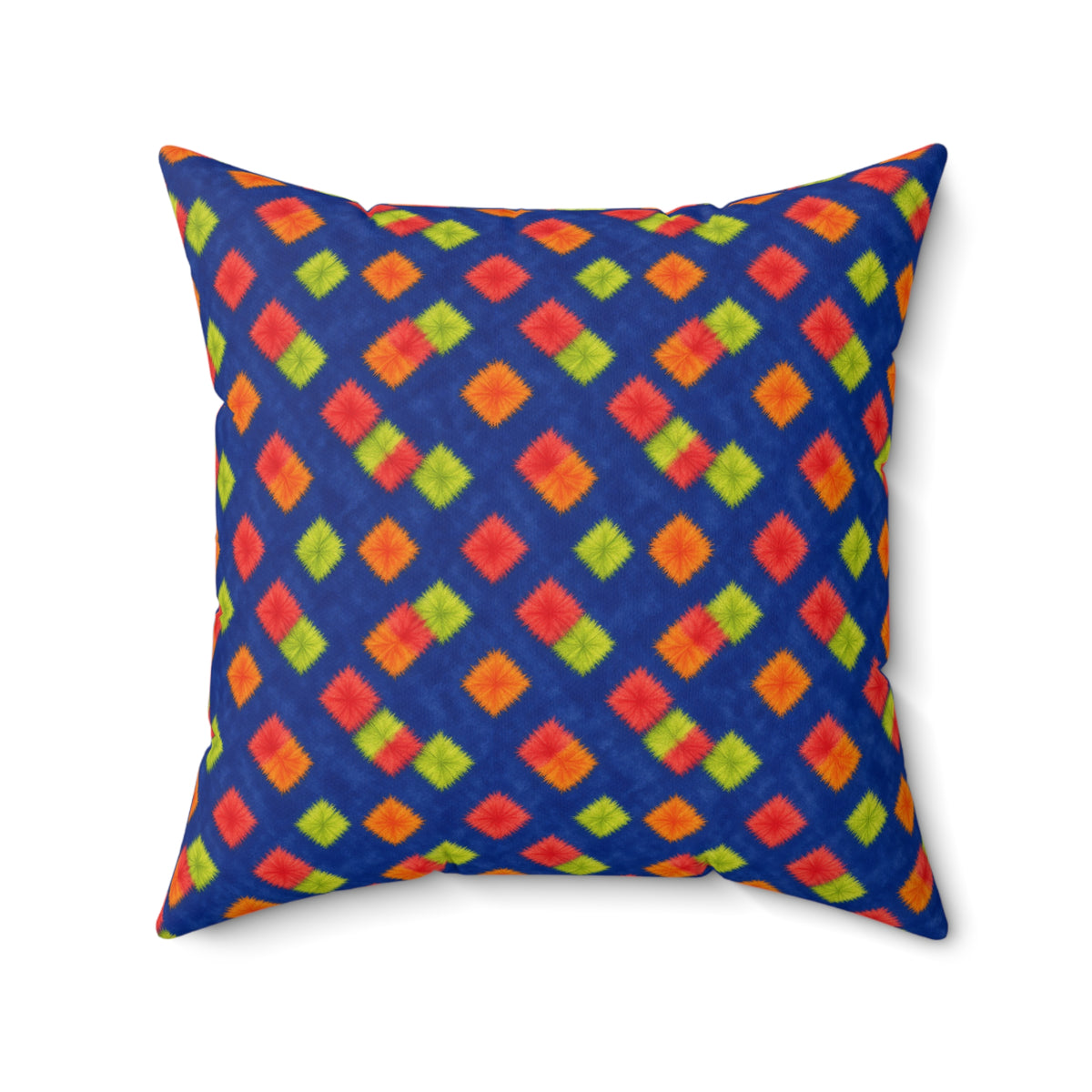 Fold Square Bleed Faux Suede Cushion – Tie-Dye Pattern