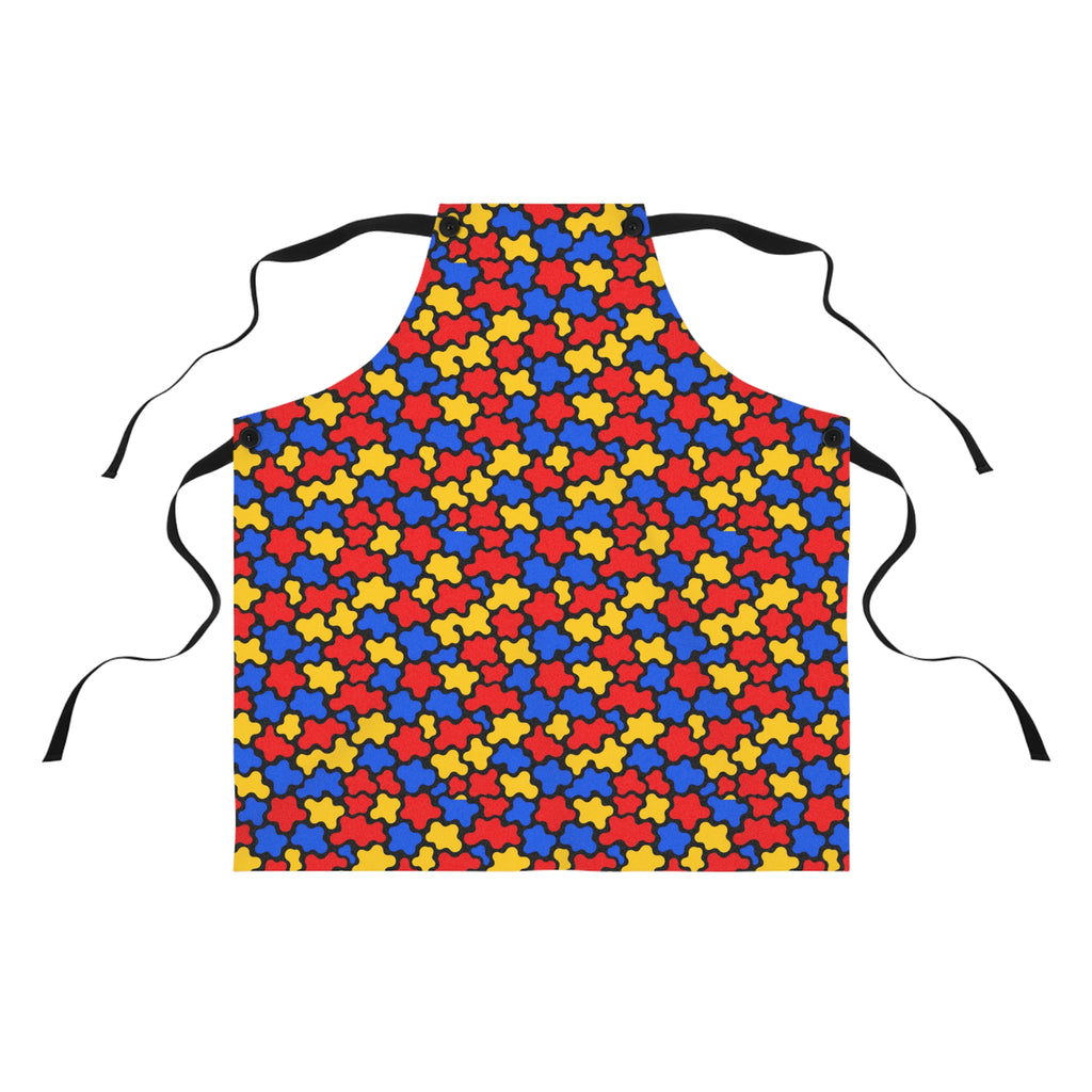 Blob Black Apron – Bold Primary Abstract Pattern