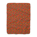 Layered Gesture Scribbles Sherpa Fleece Blanket – Gestural Abstract Pattern
