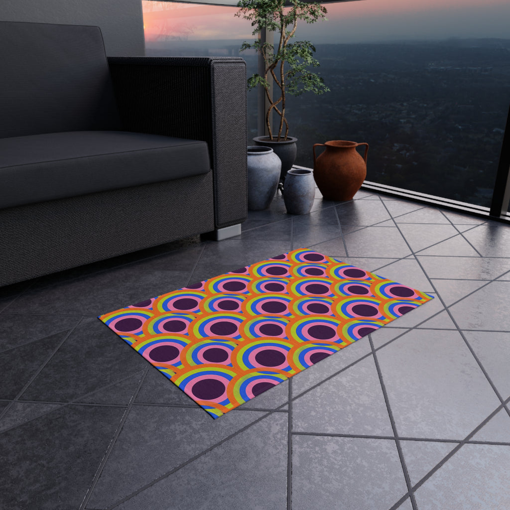 Pop Op Circles Outdoor Rug – Op-Art Pattern