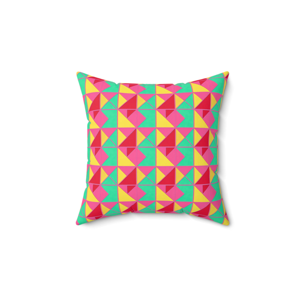 Jewel Block Quilt Faux Suede Cushion – Candy Christmas