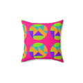 Broken Circle Planes Faux Suede Cushion – Tropical Punch