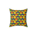 Fanfare Harlequin Faux Suede Cushion – Art Deco Geometric Pattern