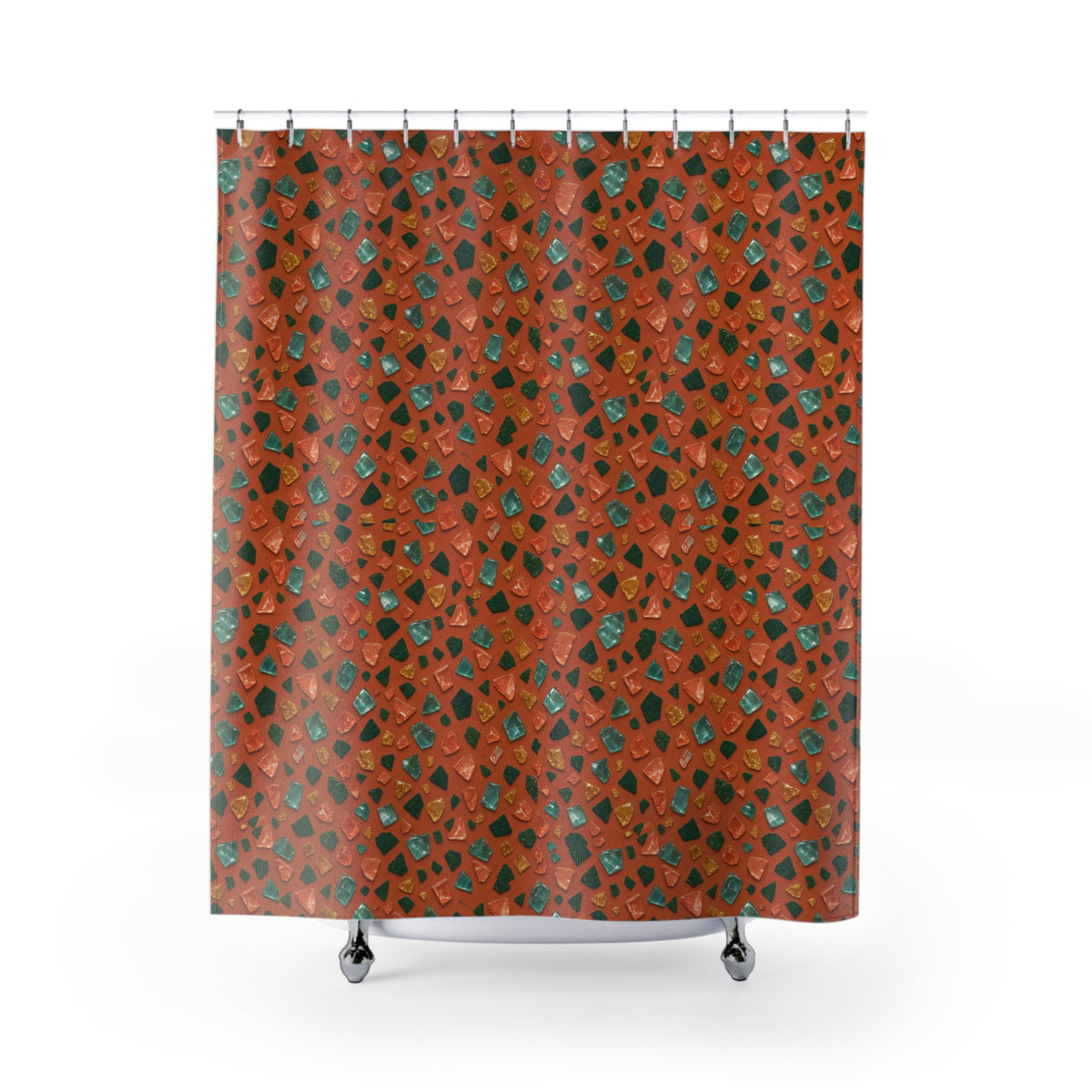 Glass Chip Sheen Shower Curtain – Terrazzo Pattern