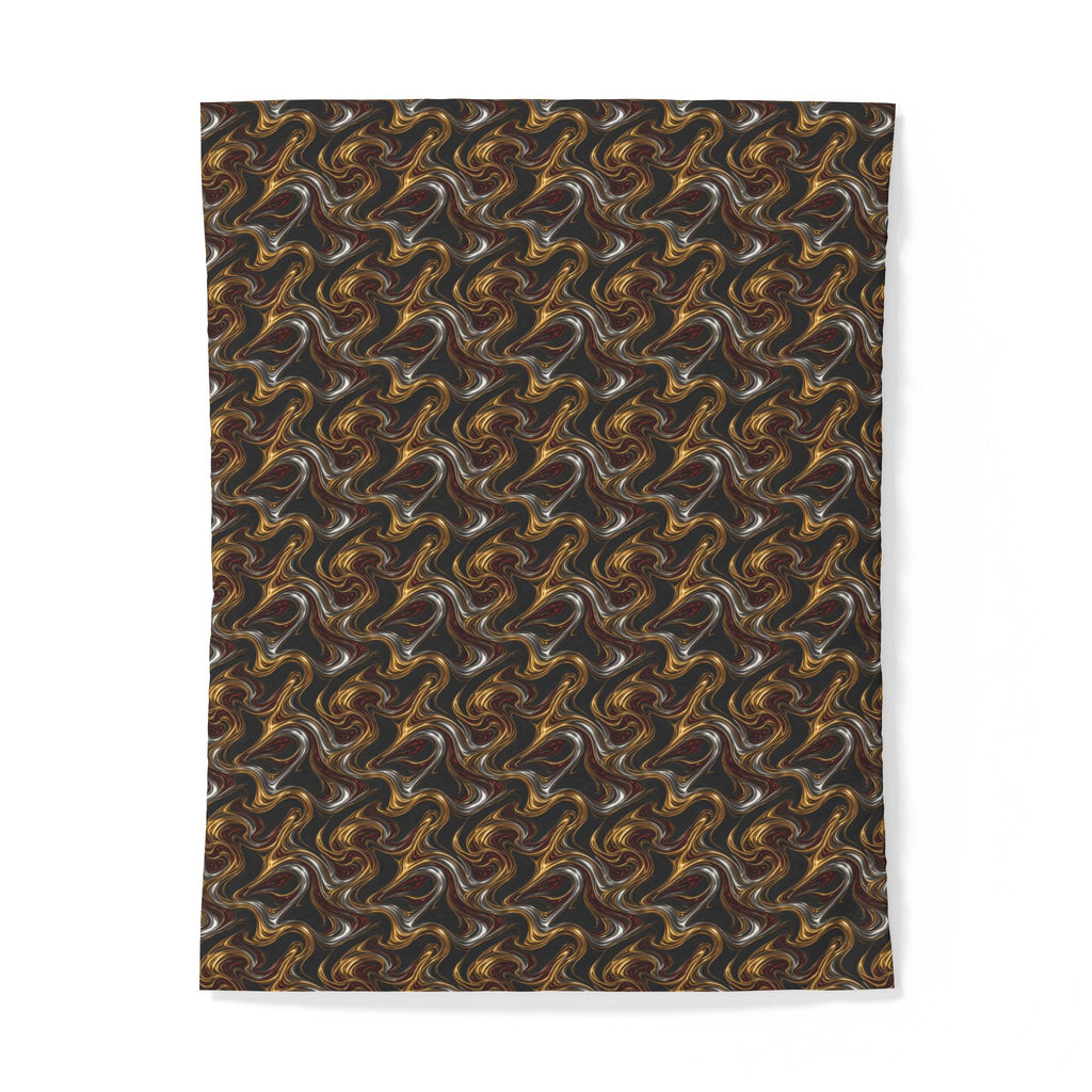 Melting Gold Ribbons Cotton Duvet Cover – Liquid Chrome Pattern