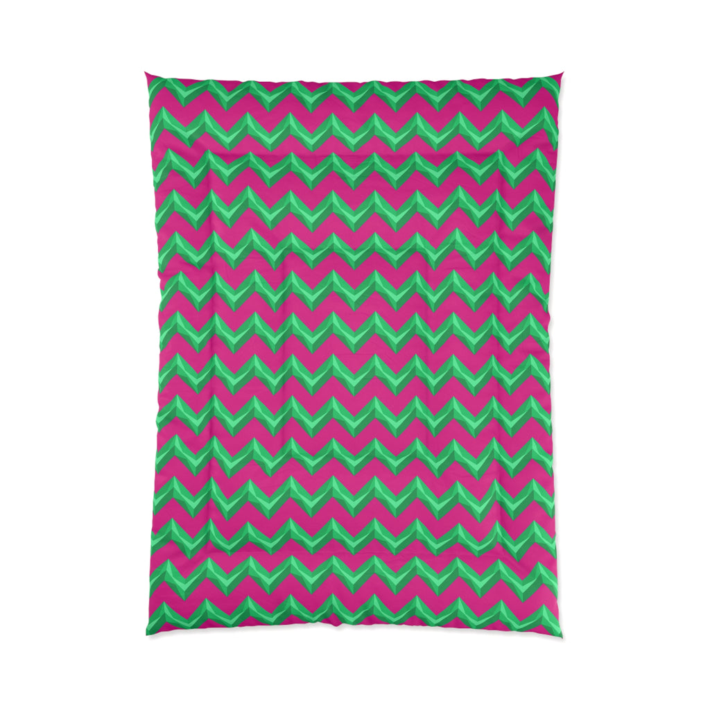 Broad Cut-Gem Chevrons Comforter – Chevron Geometric Pattern