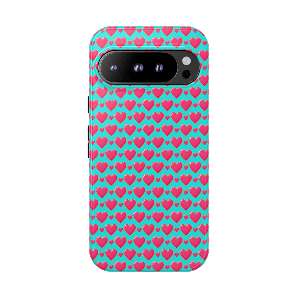 Heart Bubble Grid Tough Phone Case – Pop Hearts Pattern