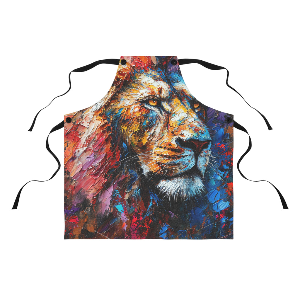 Rainbow Lion Apron – Expressive Painterly Art
