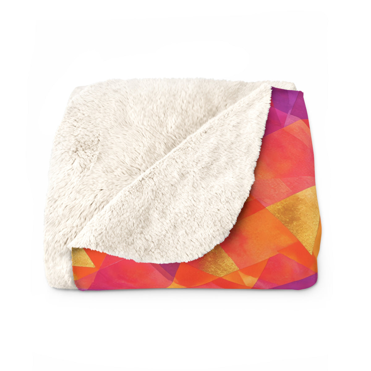 Layered Wash Shards Sherpa Fleece Blanket – Wet-In-Wet Abstract Pattern