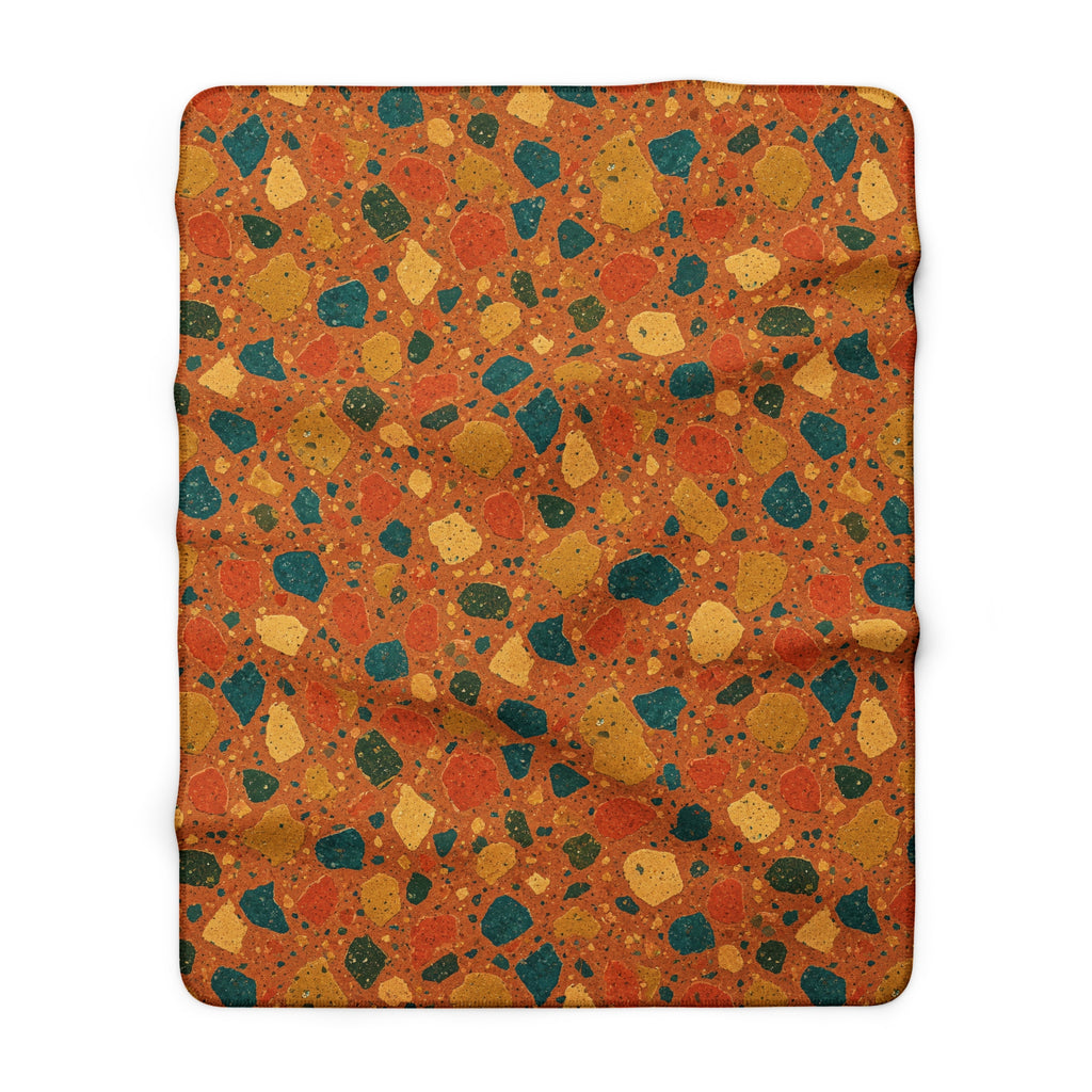 Macro Chip Mix Sherpa Fleece Blanket – Terrazzo Pattern
