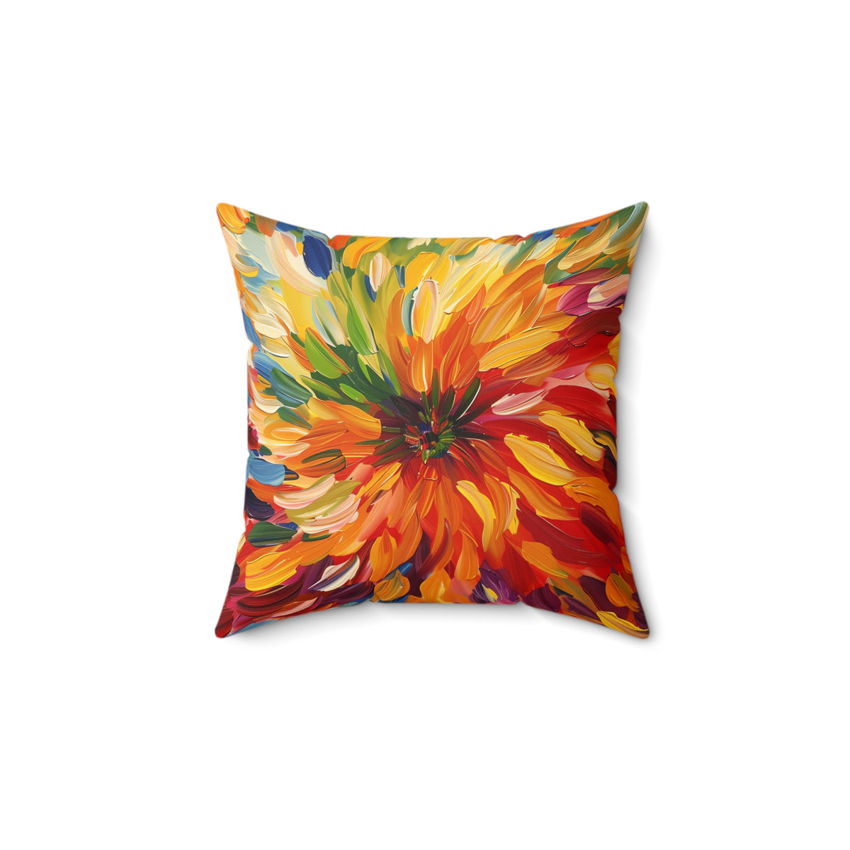 Radiant Feather Burst Faux Suede Cushion – Radial Abstract Art
