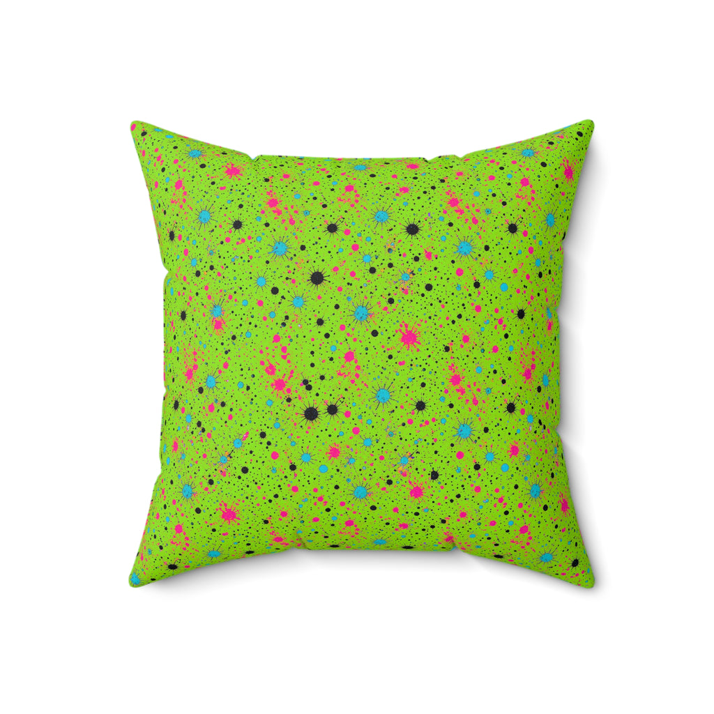 Pink Spray Field Faux Suede Cushion – Tropical Punch