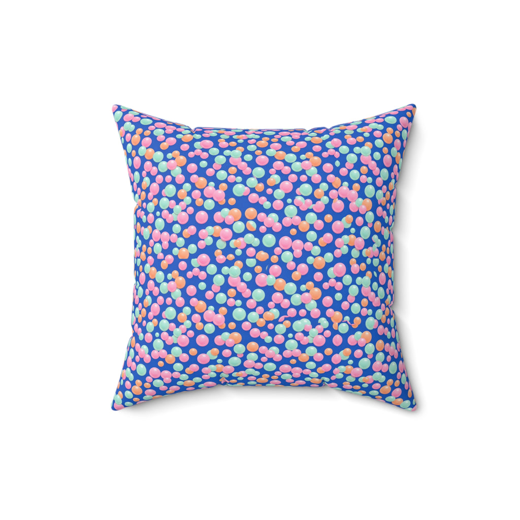 Bubble Cluster Pop Faux Suede Cushion – Soft Abstract Pattern
