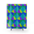 Grand Fractured Rhombus Shower Curtain – Peacock Jewel