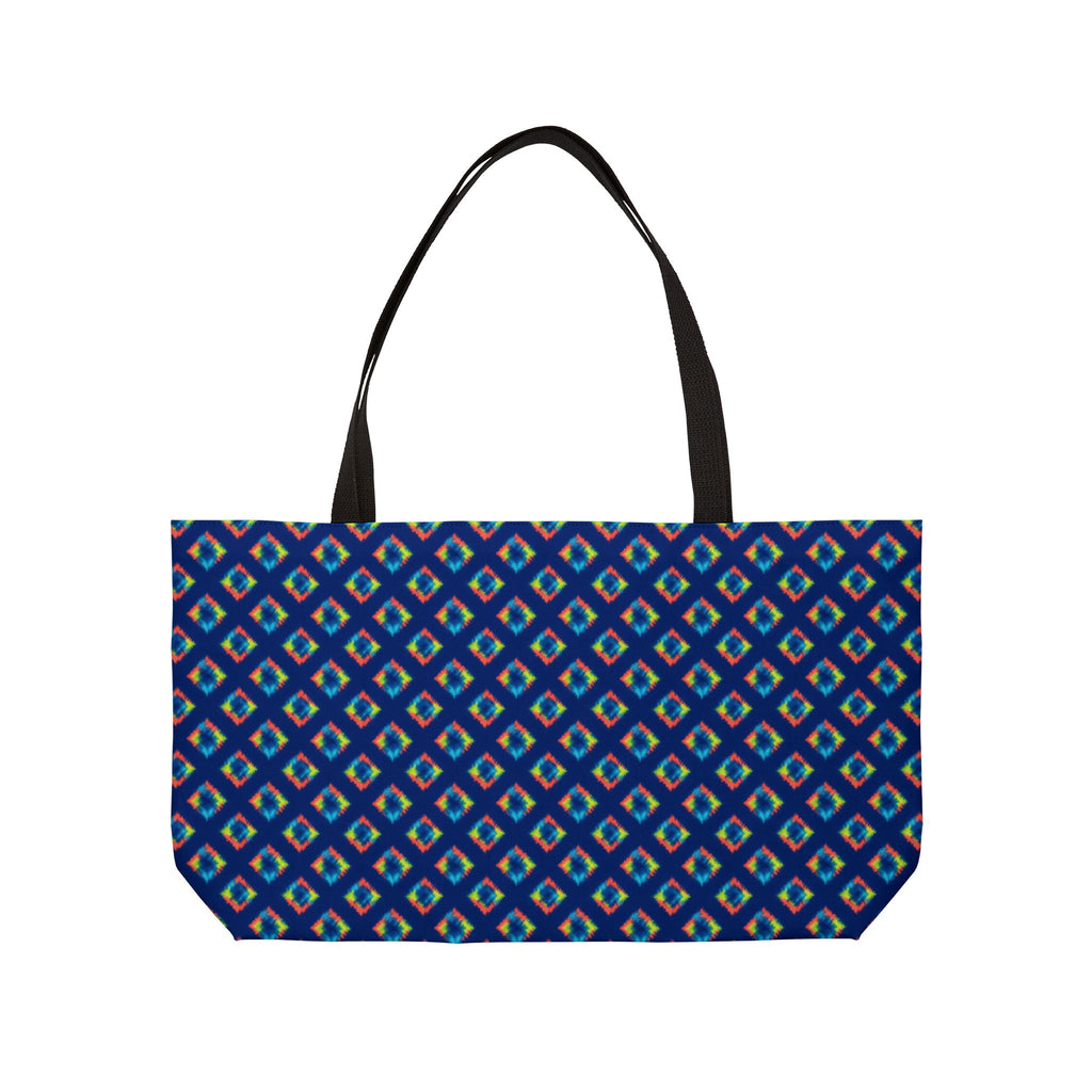 Itajime Neon Grid Weekender Tote Bag – Shibori Dye Pattern