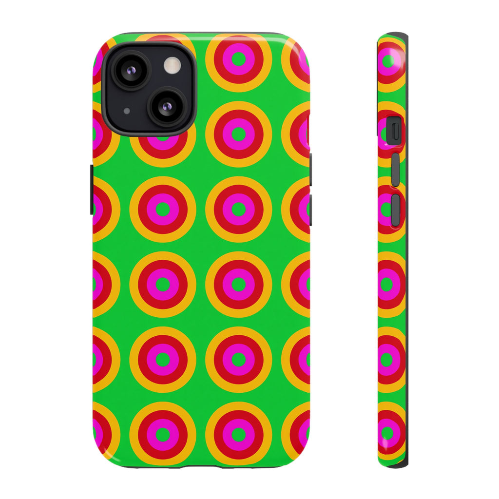 Giant Op-Art Jewel Rings Tough Phone Case – Op-Art Concentric Circles Pattern