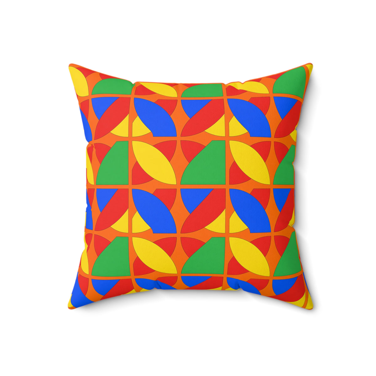 Cubist Arc Fragments Faux Suede Cushion – Cubist Abstract Pattern