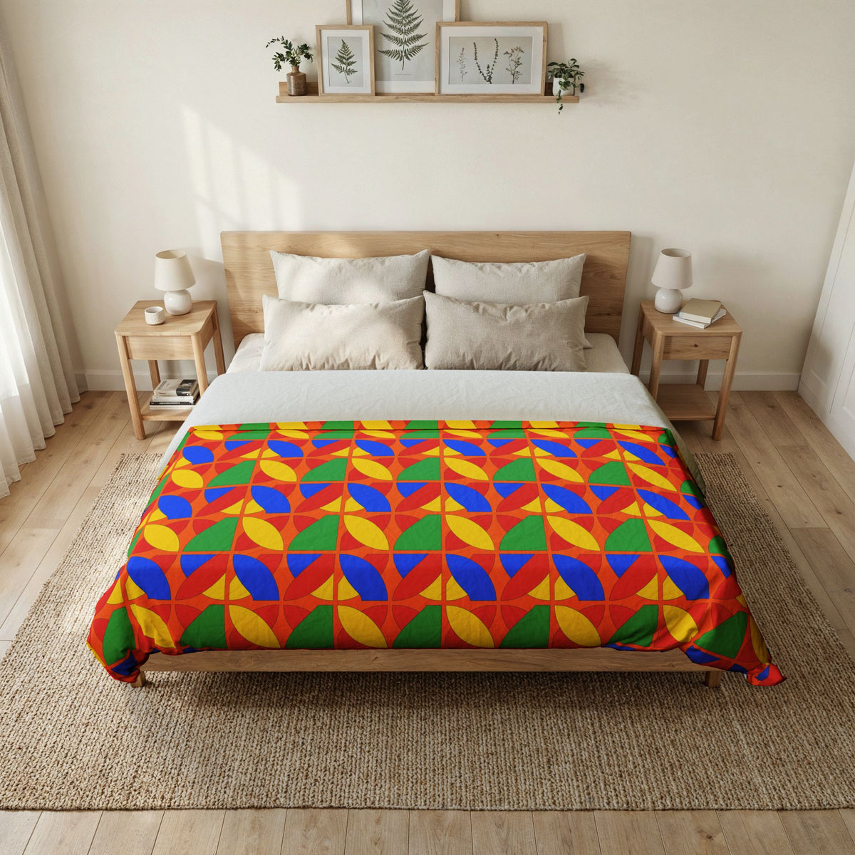 Cubist Arc Fragments Cotton Duvet Cover – Cubist Abstract Pattern