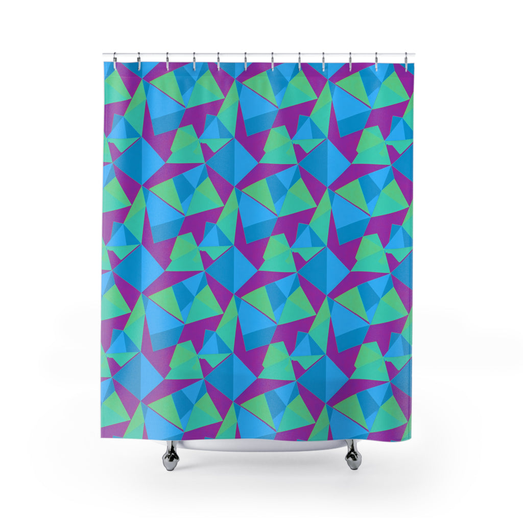 Faceted Panels Shower Curtain – Ice Jewel