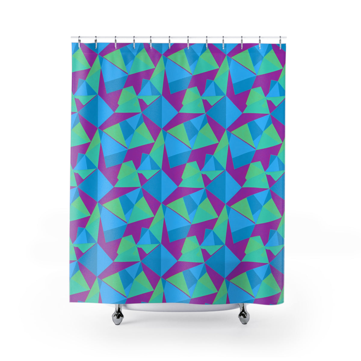 Faceted Panels Shower Curtain – Ice Jewel