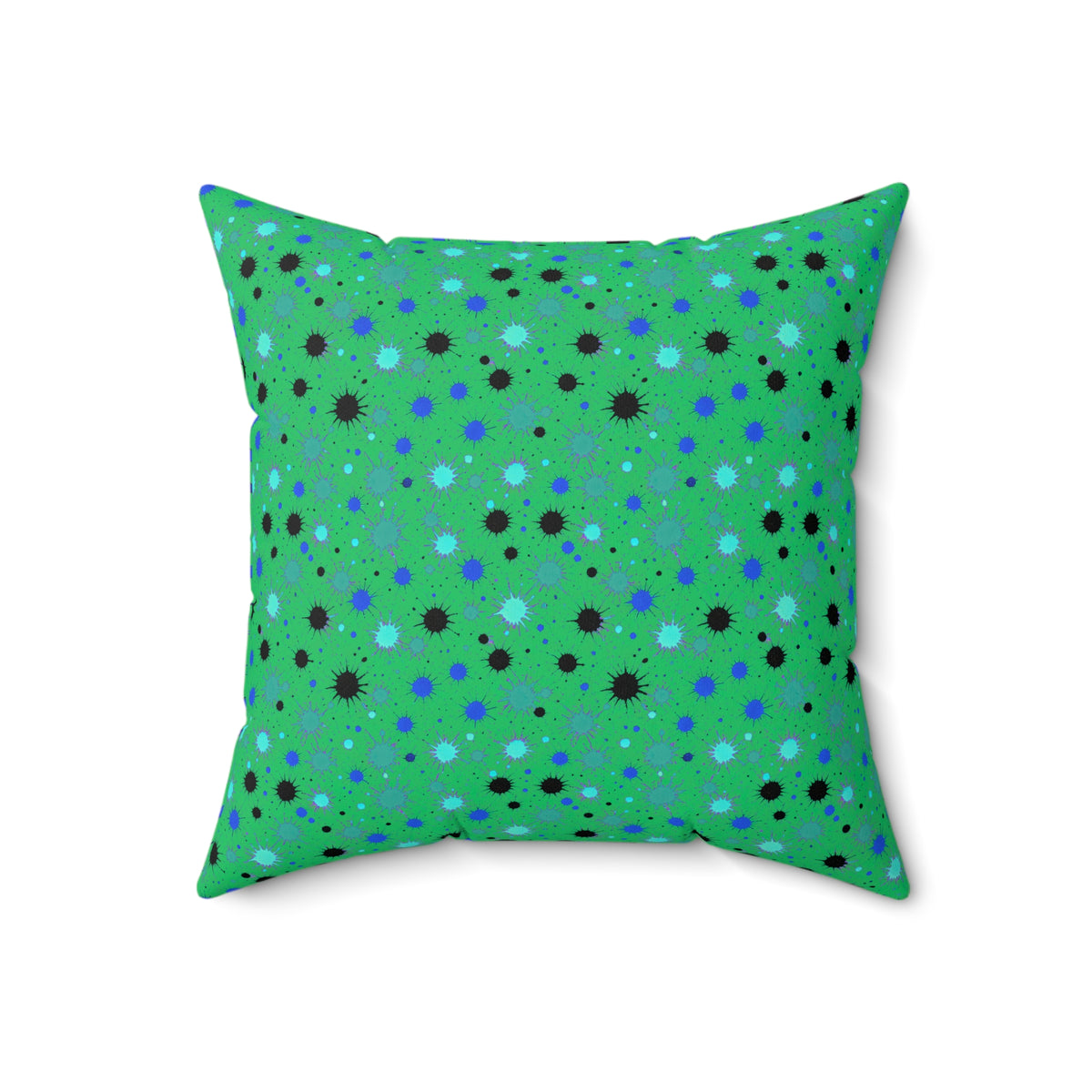 Splat Storm Faux Suede Cushion – Ocean Jewel