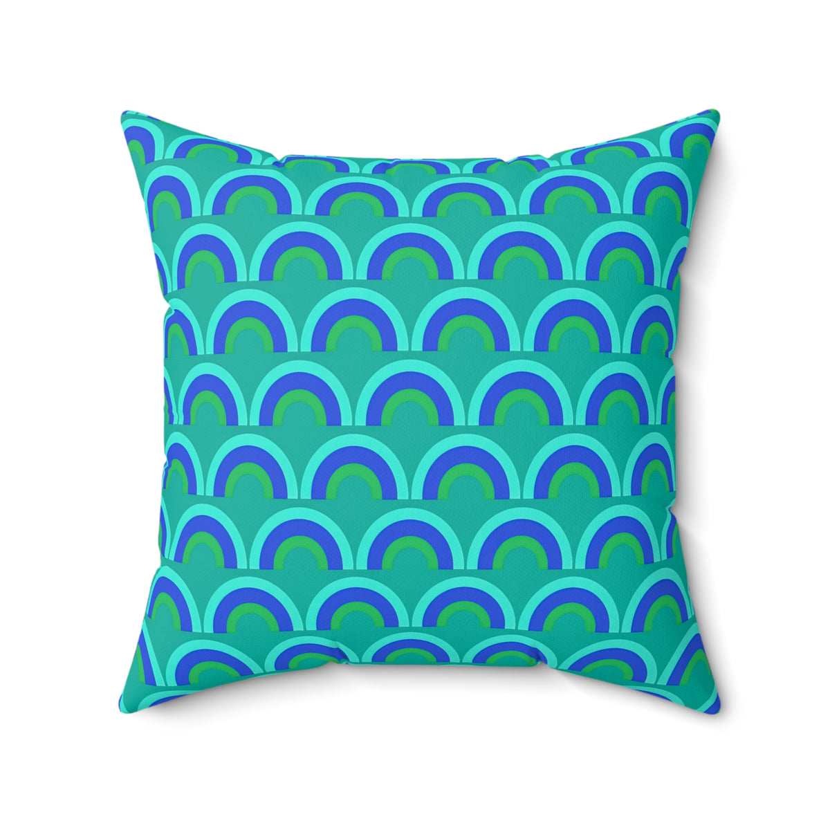 Chromatic Scallop Ripple Faux Suede Cushion – Ocean Jewel