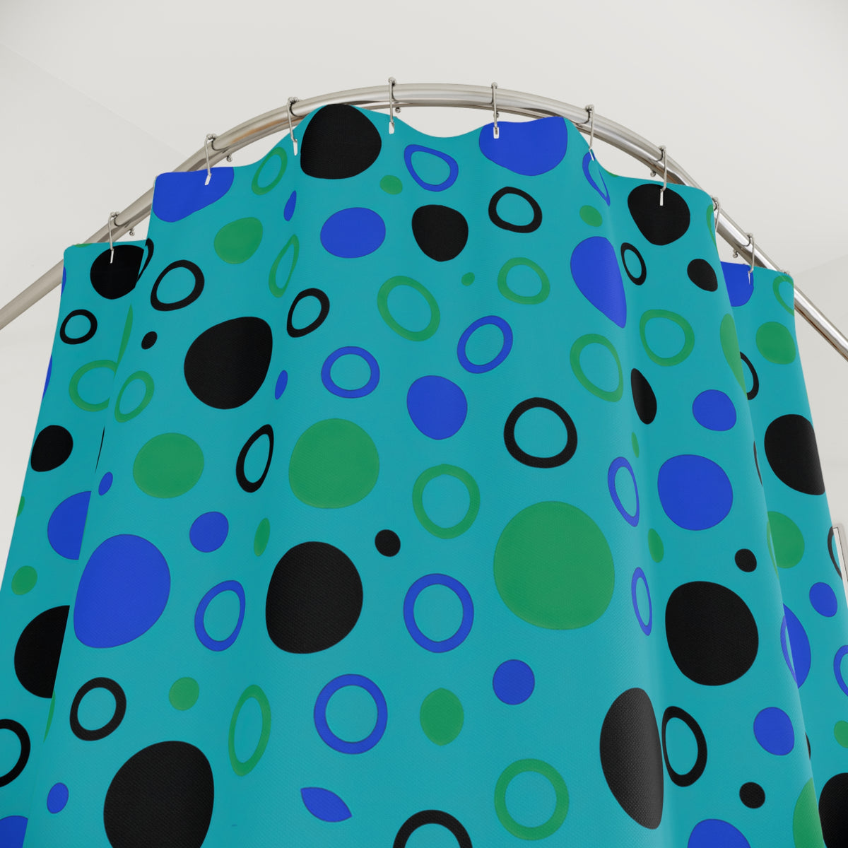 Bubble Outlines Shower Curtain – Peacock Jewel