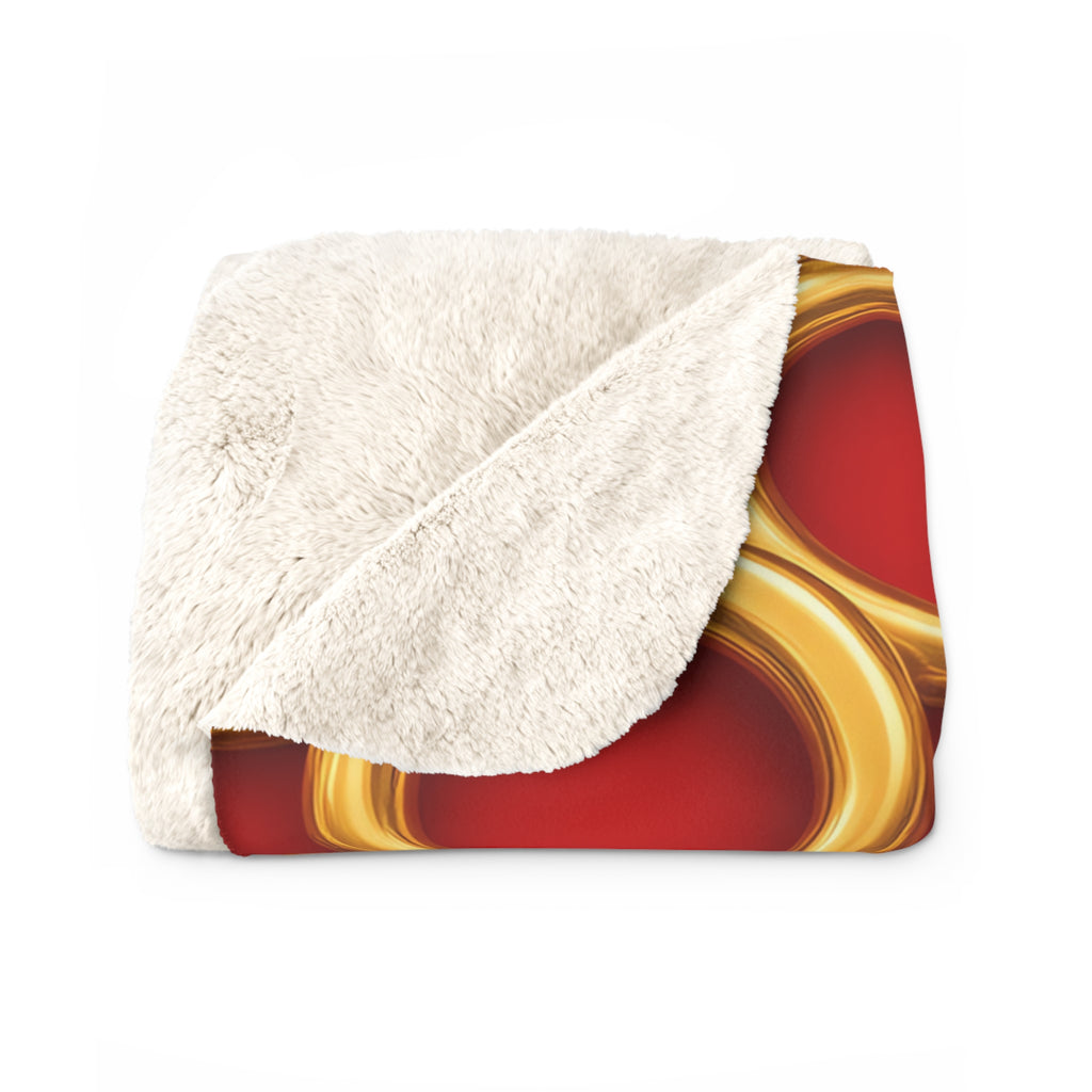 Big Gold Ring Weave Sherpa Fleece Blanket – Liquid Chrome Weave Pattern