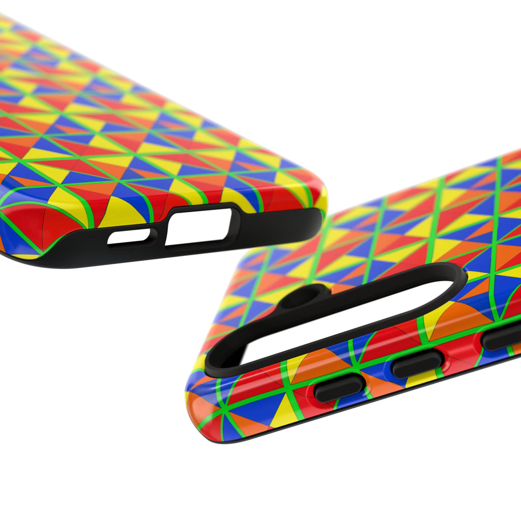 Split Square Fiesta Tough Phone Case – Cubist Geometric Pattern