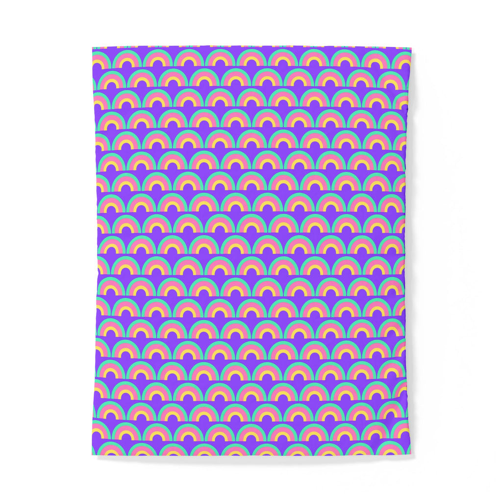 Chromatic Scallop Ripple Cotton Duvet Cover – Candy Pastel on Grape