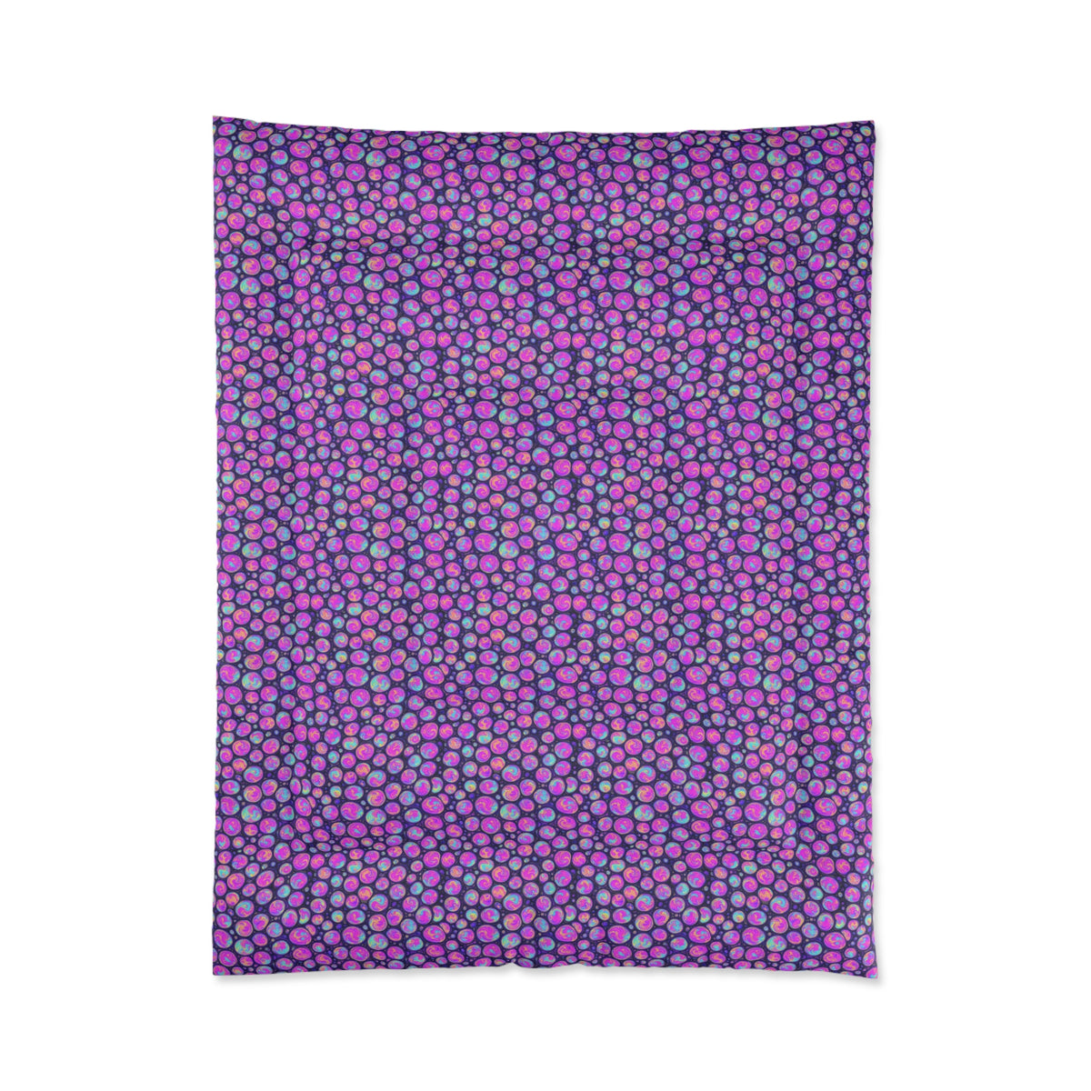 Opal Bubble Cells Comforter – Holographic-Look Fluid Art Pattern